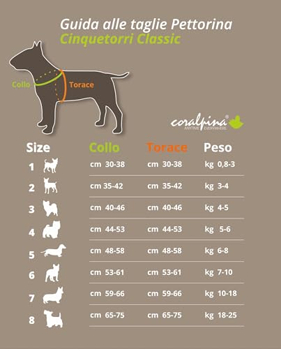 Coralpina Cane Pettorina 5Torri Tg. "6" 45-55 Cm Rosso Vino - 3