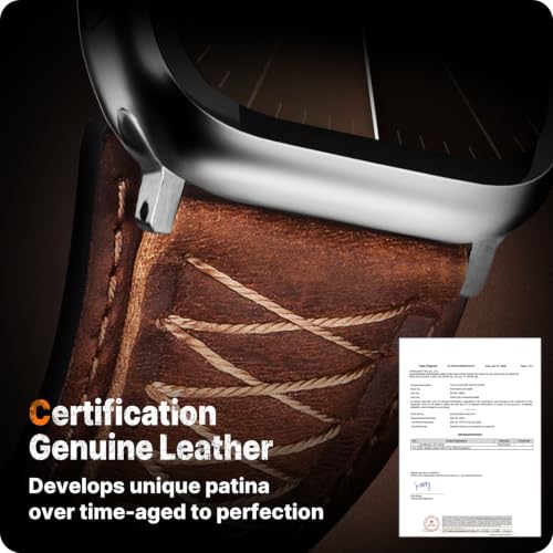 Image of Fullmosa Top Grain Vintage Leather Strap Compatible for Apple Watch | Ultra3 /2 /1 49mm 46mm 45mm 44mm 42mm (NO WATCH) Premium Leather Band for iWatch SE3 /2 /1 series 11 10 9 8 7 6 5 4 3 2 1 Men