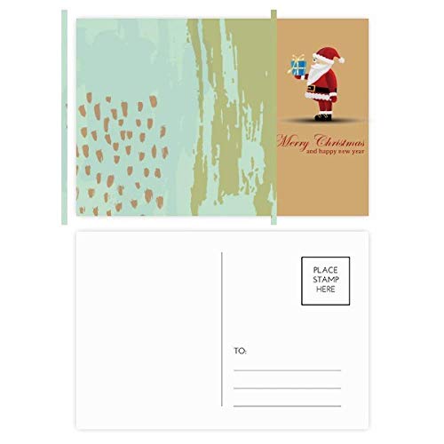 Cartes postales matcha plantes abstraites Père Noël lot de 20 pour vœux