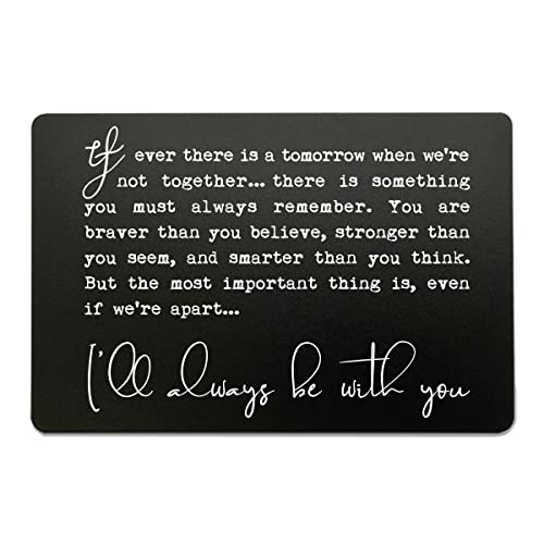 Inspirational Gift for Him, Motivational Gifts for Women, Best Friend, Always Remember You Are Braver Than You Think, Gift Idea, To Son, To Daughter, Wallet Insert Card (Black)