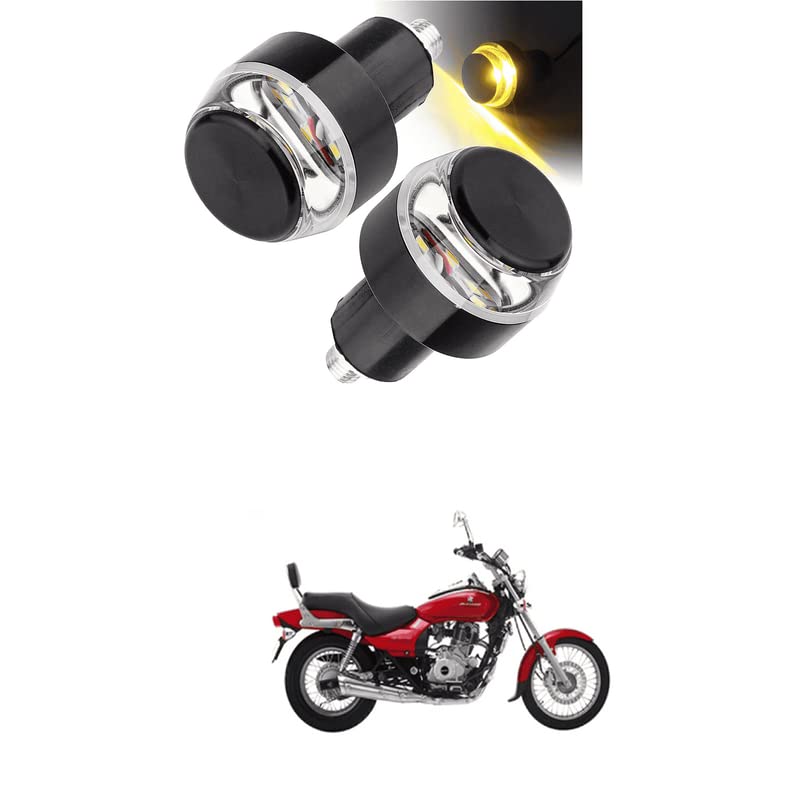 LOVMOTO Motorcycle LED Indicator Dual Color Blinker Stylish Turn Signal Handle Bar Light for for Universal All Bike Models (White & Orange, 2) Comfortable With Ave-ng-er 220 D-TS-i