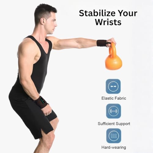 Image of Wellesa Wrist Support for Gym Workout | Wrist Band for Pain Relief & Weight Lifting | Wrist Wrap for Men & Women | Wrist Brace | Gym Accessories | One Size | Black