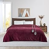 Beautyrest Reversible Microlight to Sherpa Electric Blanket, Auto Shut Off, Virtually Zero EMF,...