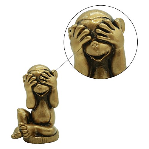 Brabud Resin Chinese Fengshui Handmade See Hear Speak No Evil Monkey Figurines Home Decorative Bs186 #TOP3