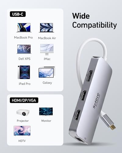 USB C Docking Station Dual HDMI Monitor Adapter Selore USB C Hub 4 Monitors - image 7