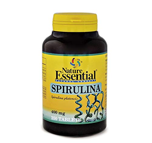 Nature Essential | Espirulina 400 Mg | 250 Comprimidos | Fuente De Vitaminas Y Minerales | Propiedades Antiinflamatorias Y Antioxidantes | Vitaminas C-D-K Y Del Grupo B