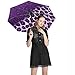 Meaudiwes Fashion Windproof Folding Travel Umbrella Unisex Compact Automatic Open Close Purple Glitter Pattern Cheetah Leopard Print