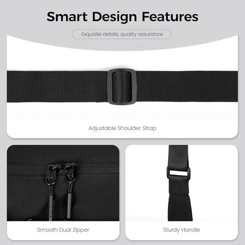 VONAL Nylon Crossbody Bag for Women, Lightweight Shoulder Purse with Zipper, Trendy Crescent Sling Bag with Adjustable Stap4