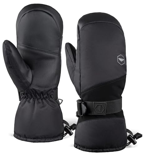 Tough Outdoors Waterproof Ski Mittens Men Women - Insulated Snowboarding Gloves Men Women - for Snow Snowboard Skiing Winter