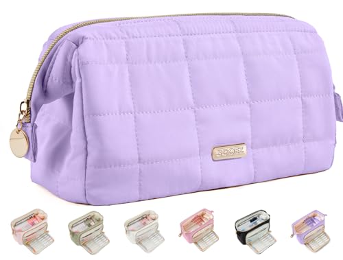Image of Sooez Large Pencil Case Pouch, Soft Pencil Bag with Zipper, Pen Bag Wide Opening, School Supplies Cute Pencil Case for Girls Boy Men Women, Soft Purple