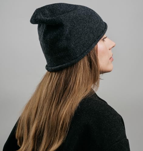 TODO Kaschmir-Merino Damen Beanie Grau – Bild 3