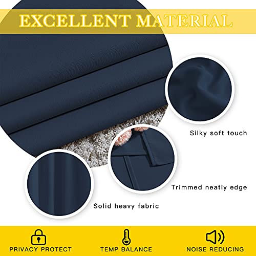 NICETOWN Bedroom Window Blackout Curtain Panel - Thermal Insulated Blackout Drape/Drapery for Loft, Guestroom (Navy, 1 Panel, 80 x 84 inch)