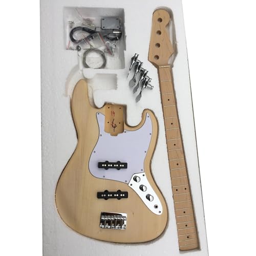 Unfinished Guitar Body DIY 4 String Bass Guitar Kit With Basswood Body And Maple Neck Fingerboard And Other Accessories
