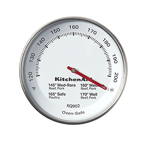 KitchenAid - Dial Thermometer, Easy-to-Read Oven Safe Leave-in Stainless Steel Thermometer