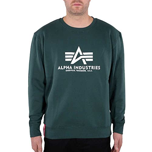 Alpha Industries Basic Sweater Sweatshirt für Herren Navy Green – Ansicht 1