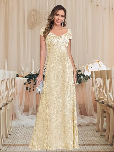 BANTRATIC Sequin Mother of The Bride Dresses for Women Column Long Formal Wedding Guest Gown Elegant Evening Cocktail Party4