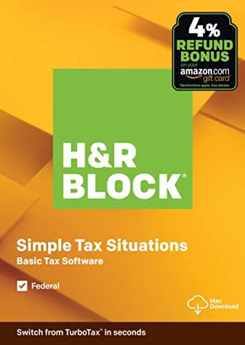 [OLD VERSION] H&R Block Tax Software Basic 2019 [Amazon Exclusive] [Mac Download]
