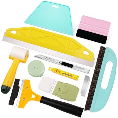 WRAPXPERT Peel and Stick Wallpaper Tools,Wallpaper Smoothing Tool Kit with Smoother,Edge Guider,Paste Brush for Backsplash Tile,Contact Paper by WRAPXPERT - Used condition - US$17.24