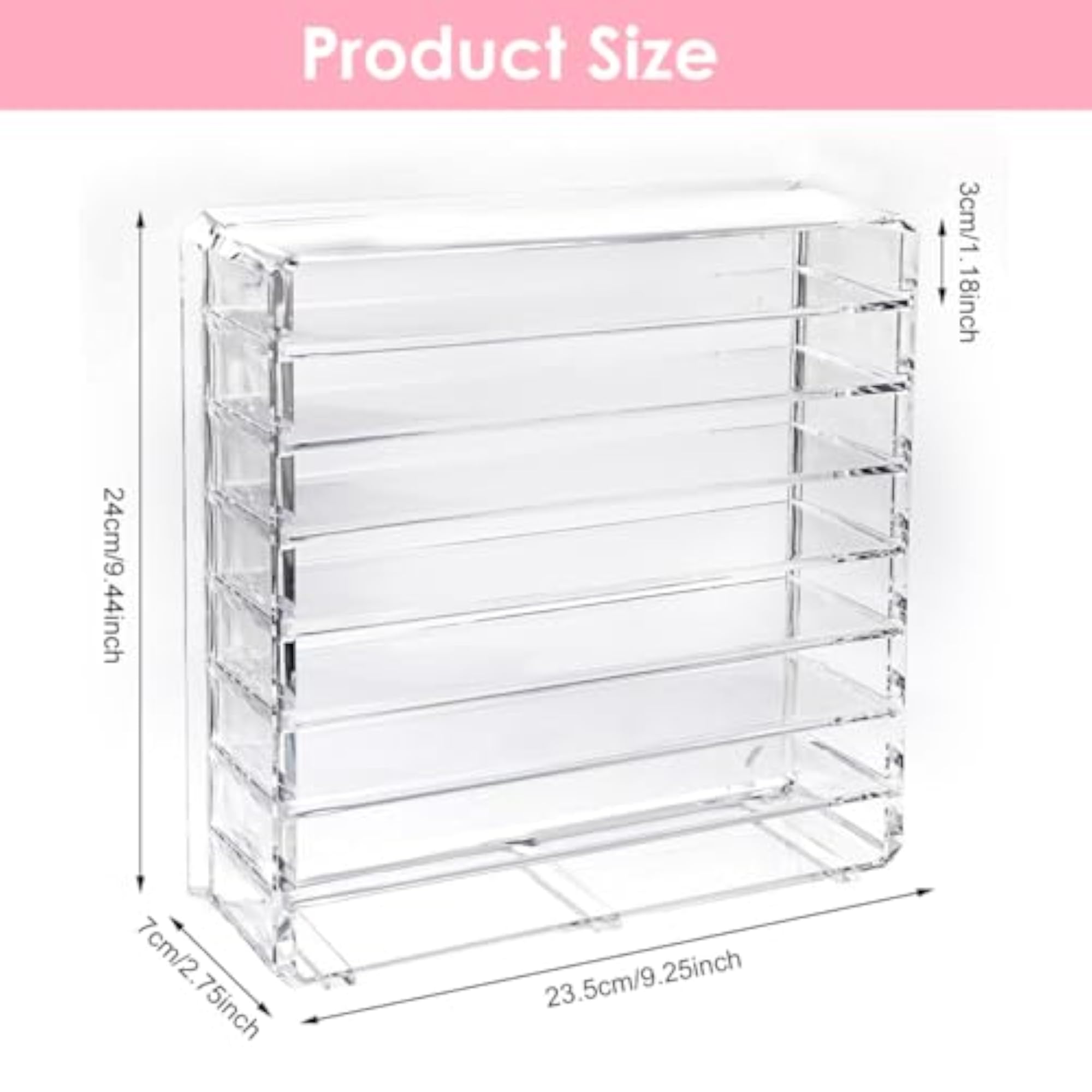 Acrylic Eyeshadow Palette Holder, 8 Sections Makeup Organizer