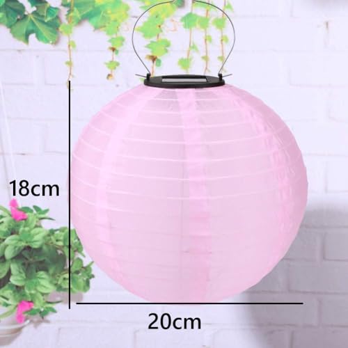 Image of XERGY Solar Powered Outdoor Hanging Lanterns - Auto on /Off, Waterproof Decorative Fabric Lantern Lights for Garden, Patio, Wedding & Party Decoration Hanging Lamps
