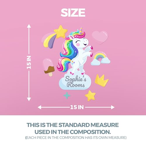 Vinilo decorativo unicornio personalizado 15x15 pulgadas miniatura 4