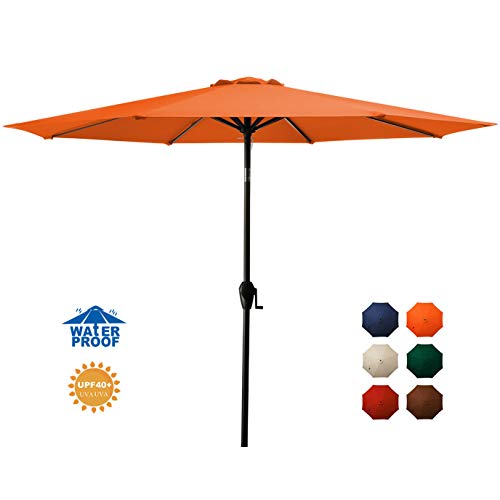 MEWAY 9ft Patio Umbrella Outdoor Umbrella with Push Button Tilt and Crank