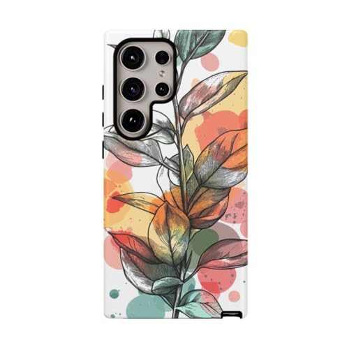 Coque Samsung S24 Ultra illustration botanique multicolore rigide mate