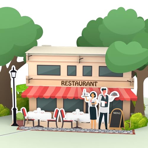 LIMAH® Biglietto pop-up ristorante – buono ristorante – buono cibo, buono cibo, buono 3D per cenare – idea regalo Romatica per uomo e donna per compleanno, anniversario o anniversario di matrimonio
