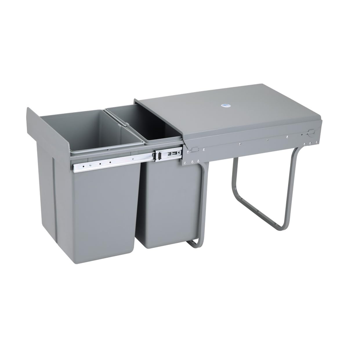 CHARLES BENTLEY Poubelle encastrable cuisine 2 bacs 20L 40L recyclage double compartiment couvercle anti-odeurs 34Lx48Px42H cm