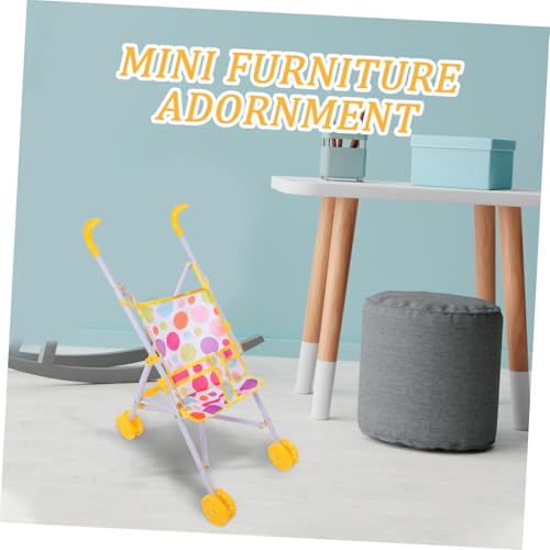 FUNNETOYU Kleiner Puppenwagen aus Kunststoff Puppenwagen für Mädchen Ab Jahren Robustes Polyester Abs Material Kompakt und Leicht für Puppenhaus Dekoration und Rollenspiele – Bild 3