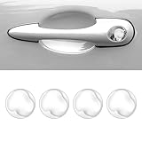 MLAHUIER 4PCS Car Door Keyhole Lock Stickers, Anti-Blocking Car Door Lock Screw Protector Cover, Universal Car Decoration Accessories Car Door Hole Cover Fits Car Truck SUV (Transparent)