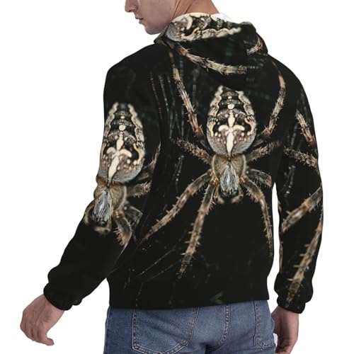 Pull à capuche athlétique homme sweat araignée effrayante pull col rond chaud xl 4x