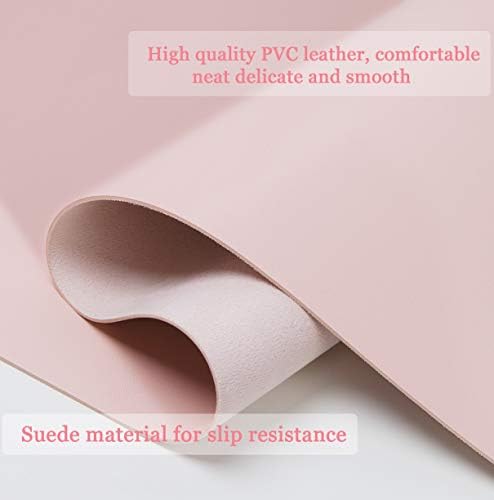 Non-Slip Desk Pad, Waterproof PVC Leather Desk Table Protector, Ultra Thin Large Mouse Pad, Easy Clean Laptop Desk Writing Mat for Office Work/Home/Decor (Pink, 80 x 40 cm)