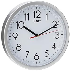 Horloge Murale Unity, Hastings, Balayage Silencieux, Moderne, Argent, 22 cm