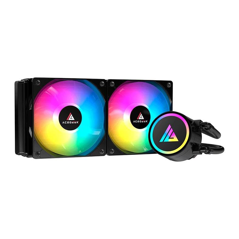Acegeek E240 240mm Rainbow Water Cooler with two fans and pump block