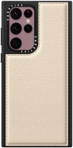 Miniatura 4 de CASETiFY Funda de piel para Samsung Galaxy S22 Ultra - Leche de avena