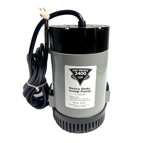 1011011 - Aftermarket Replacement Pro Series 2400 GPH Replacement Sump Pump - 12v - 2400GPH With 10 Foot Lift 15 Inch Discharge Compatible with Johnson Pump