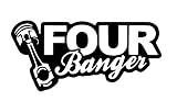 2 Pack - Four Banger - Decal Vinyl Sticker Graphics for Car Truck SUV Van Wall Window Laptop - 5.5' W X 2.6' H Black HGC3157.01