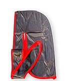 Silky Durag - (Black with Red) - Extra Long/Wide Straps (Waveology Grooming Co.)