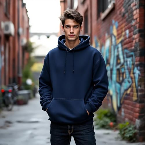 Image of Glowic Men's Hoodie | Oversized Stylish Sweatshirt for Winter Wear | Trendy Casual Hoodie for Men | Perfect for Gym, Travel, Streetwear Fashion