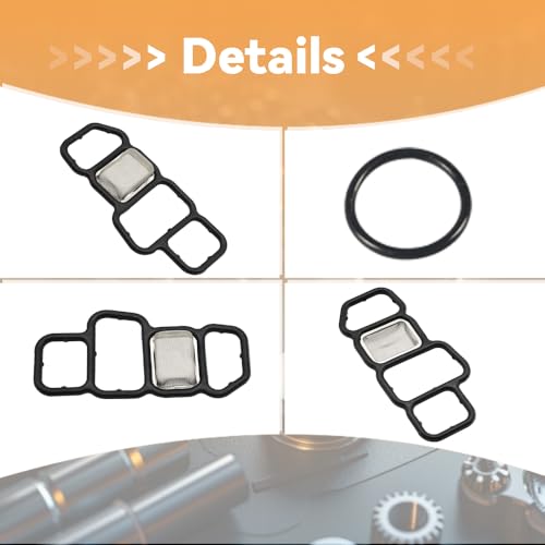 Image of Head Cylinder Solenoid Valve Gasket Set Replacement Compatible with Honda Accord Odyssey Pilot 15826-RNA-A01 91319-PAA-A01 917-174