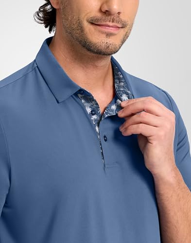 Image of Obla Mens Golf Shirt Short Sleeve Dry Fit Moisture Wicking Performance Athletic Casual Work Collared Polo Shirts for Men