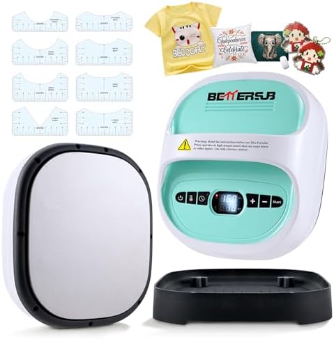 BetterSub Heat Press for T-Shirts & HTV Vinyl, Portable 8.3"×9.7" Pink — 사진 7