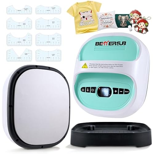 BetterSub Portable Heat Press, Teal, 8.3"×9.7" for T-Shirts & Sublimation