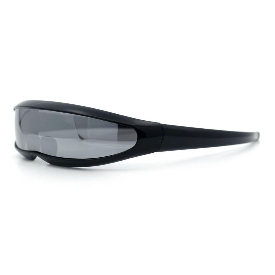 Image of SA106 Mirror Lens Monolens Cyclops Robotic Futuristic Sunglasses