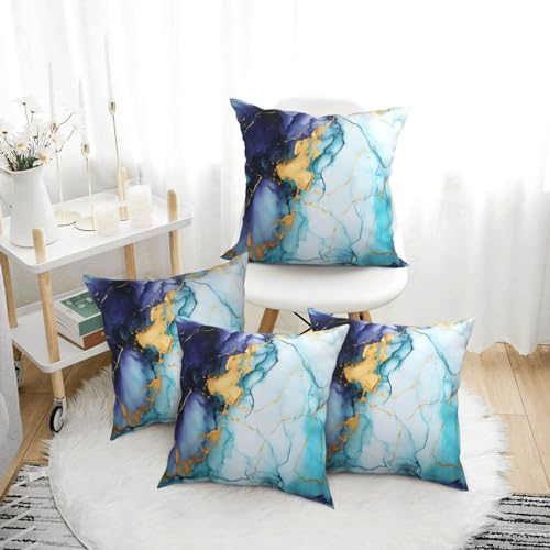 Housse de coussin décorative moderne 50,8 cm lot de 4 textures marbrées rustiques - 3
