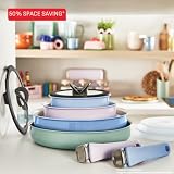 Tefal Ingenio Serenity 11-Piece Cookware Set, Mineralia Non-Stick Coating, Space-Saving, Stackable, Suitable for All Hobs, Dishwasher Safe, Calm Blue, L827SB04 - 7