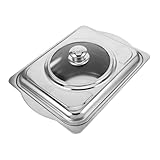 Mikinona Buffet Inoxidable con Tapa de Bandeja Resistente con Grueso para Catering Reuniones Bodas y Restaurantes Soporte Multifuncional para Alimentos Calientes y Fríos