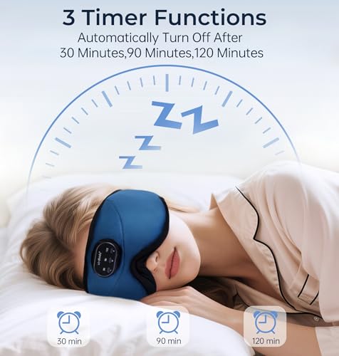 Image of LC-dolida 5.4 Bluetooth Sleep Mask with White Noise,Sleep Headphones,Bluetooth Wireless Music Eye Mask, Ideal for Travel, Night Work, Side Sleeping and Office Use for Both Men and Women(Dusty Cyan)