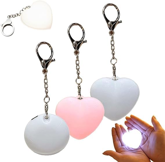 Handbag Light 2026, Love Wallet Tote Bag Touch Sensor Purse Keychain Light, 1PCS/2PCS/3PCS Rechargeable LED Automatic Glow Lights Heart Shape Handbag Lights for Women Girls Mother Friends (3PCS)